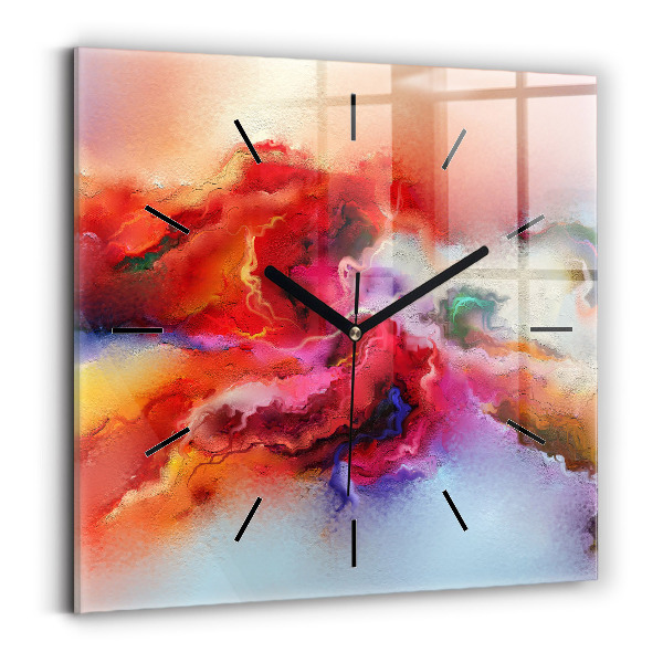 Reloj de pared cuadrado Pintura derramada