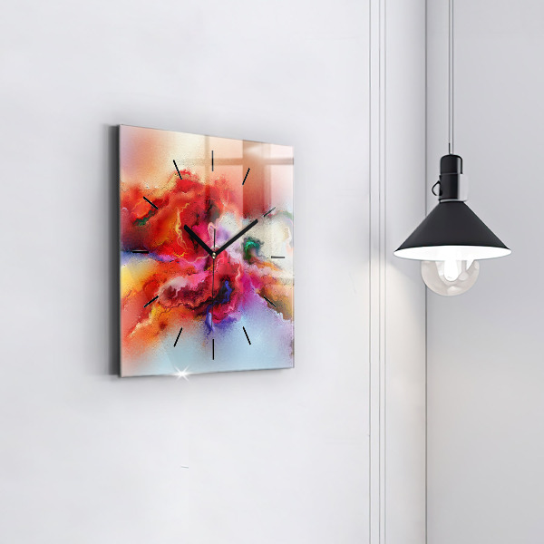 Reloj de pared cuadrado Pintura derramada