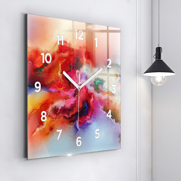 Reloj de pared cuadrado Pintura derramada