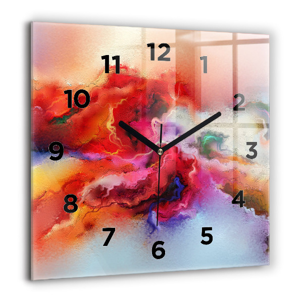 Reloj de pared cuadrado Pintura derramada
