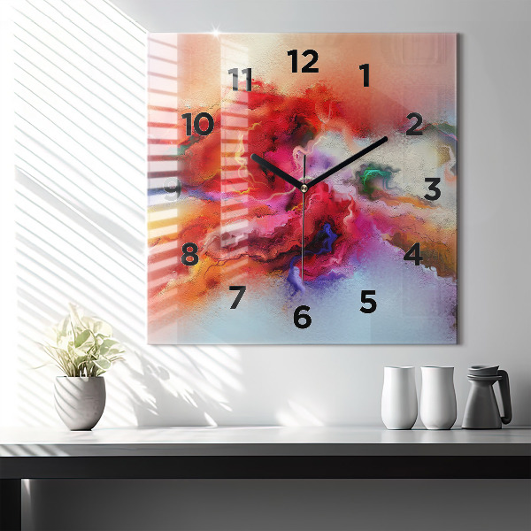 Reloj de pared cuadrado Pintura derramada