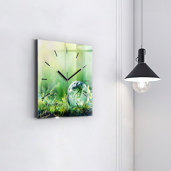 Reloj de pared cuadrado Globo terráqueo
