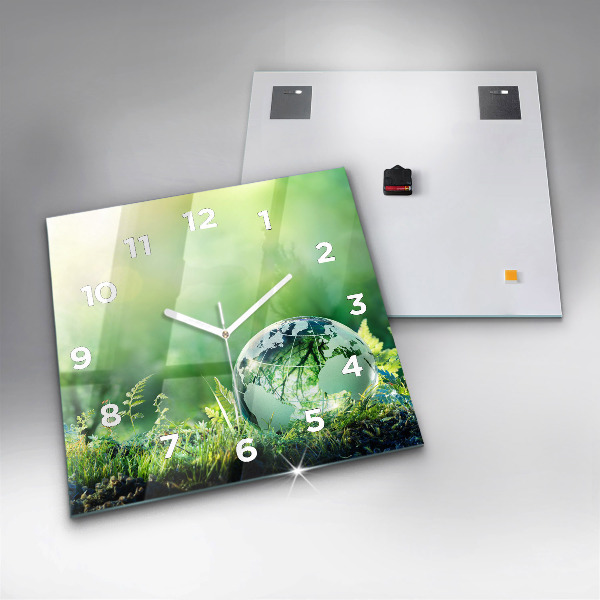 Reloj de pared cuadrado Globo terráqueo