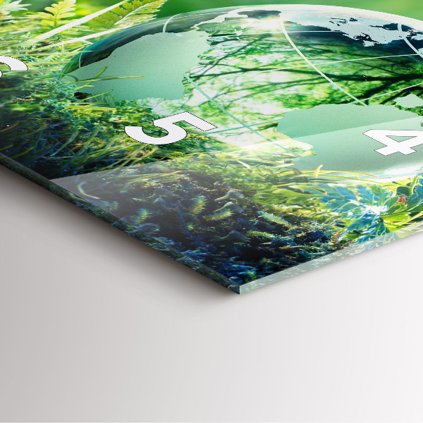 Reloj de pared cuadrado Globo terráqueo