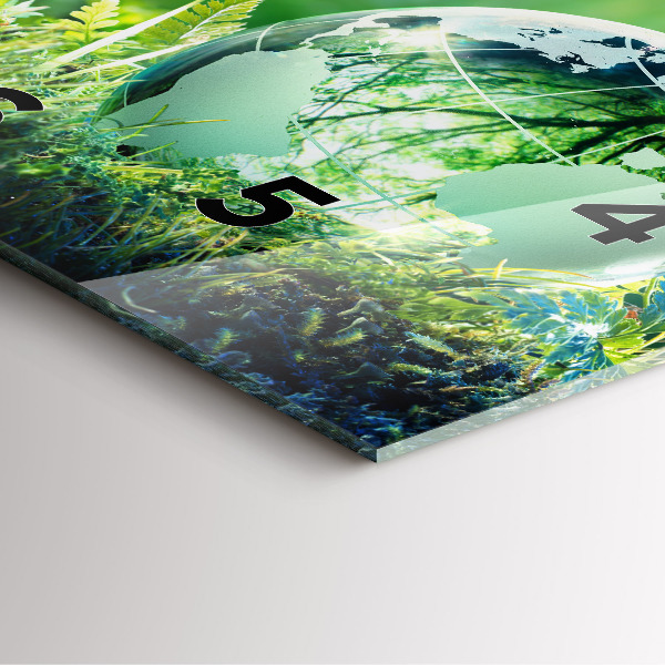 Reloj de pared cuadrado Globo terráqueo