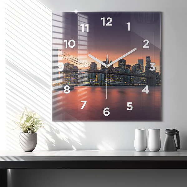 Reloj de pared cuadrado East River de Nueva York