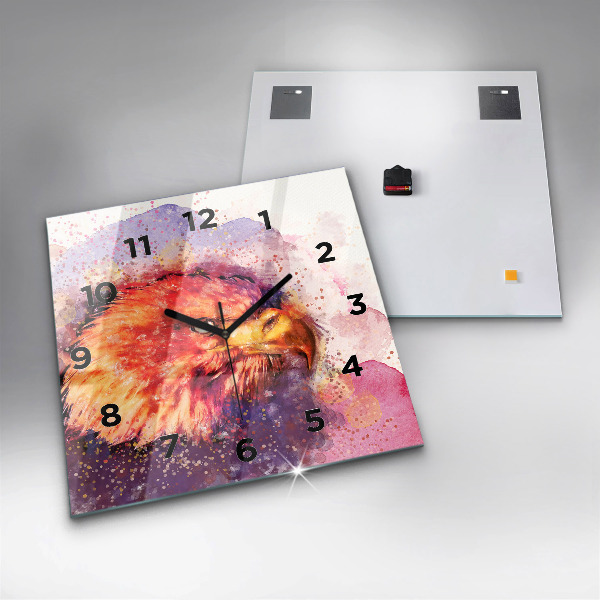 Reloj cuadrado Águila en acuarela