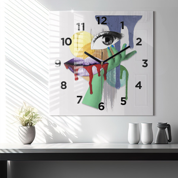 Reloj cuadrado Collage surrealista