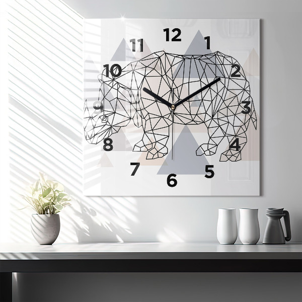 Reloj de pared cuadrado Patrón geométrico