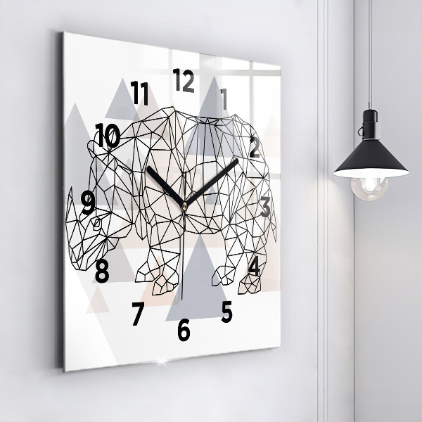Reloj de pared cuadrado Patrón geométrico