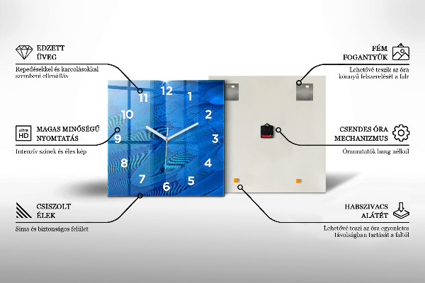 Reloj cuadrado Olas del océano