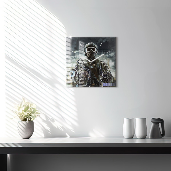 Reloj cuadrado Soldado con pistola