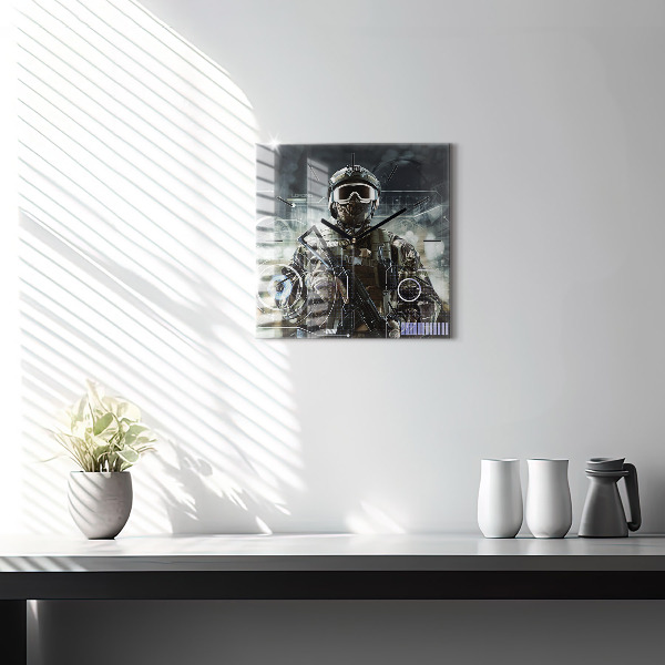 Reloj cuadrado Soldado con pistola