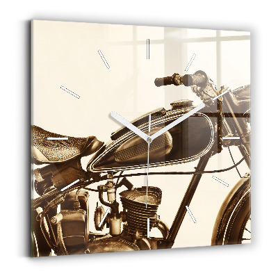 Reloj de pared cuadrado Sepia moto Vintage