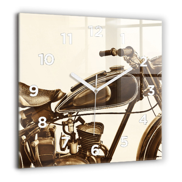 Reloj de pared cuadrado Sepia moto Vintage