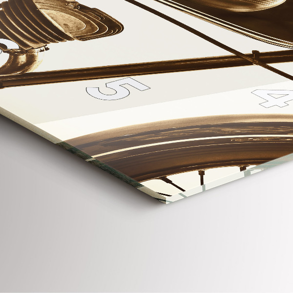 Reloj de pared cuadrado Sepia moto Vintage