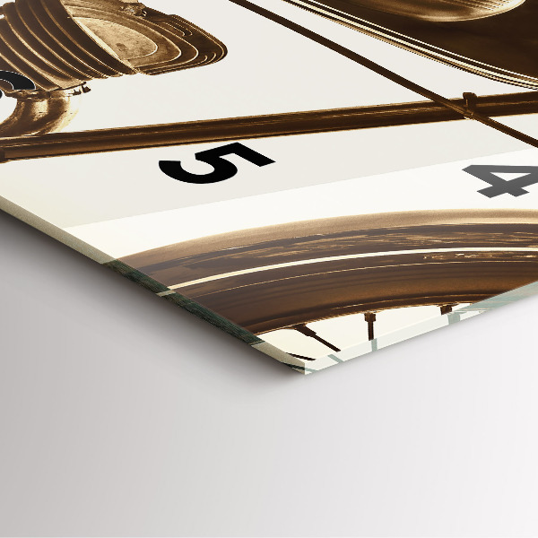 Reloj de pared cuadrado Sepia moto Vintage