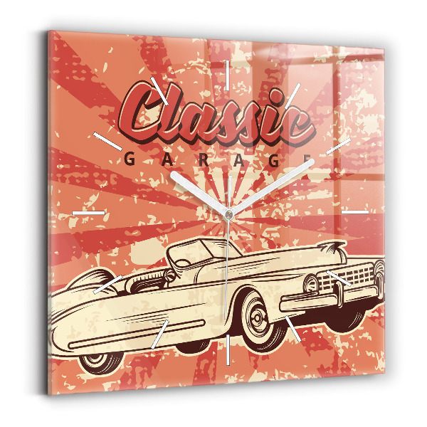 Reloj de pared cuadrado Auto retro vintage