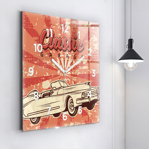 Reloj de pared cuadrado Auto retro vintage