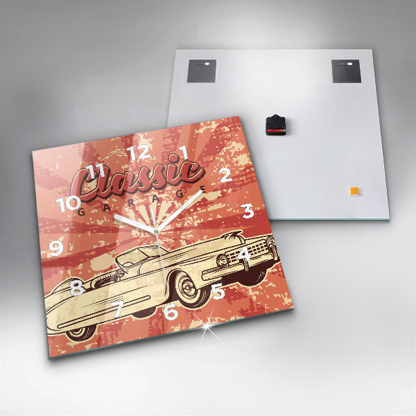 Reloj de pared cuadrado Auto retro vintage