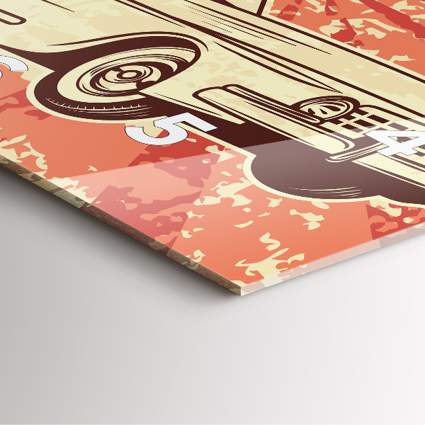 Reloj de pared cuadrado Auto retro vintage