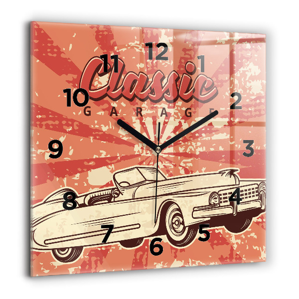 Reloj de pared cuadrado Auto retro vintage