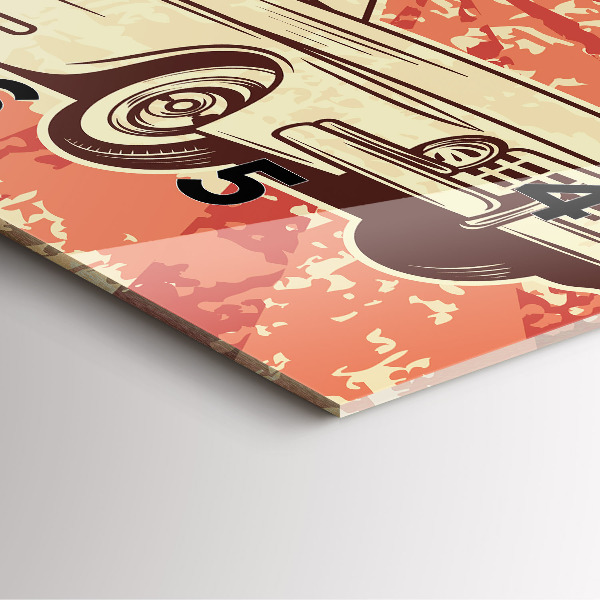 Reloj de pared cuadrado Auto retro vintage