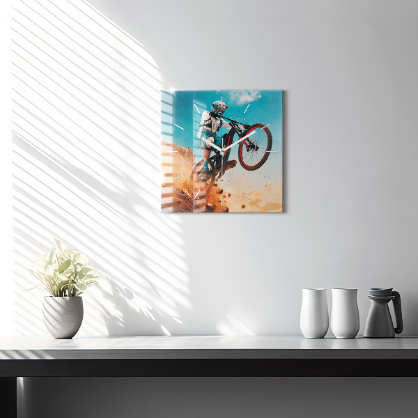 Reloj de pared cuadrado Stuntman y adrenalina