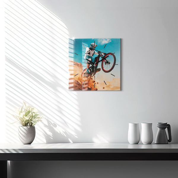 Reloj de pared cuadrado Stuntman y adrenalina