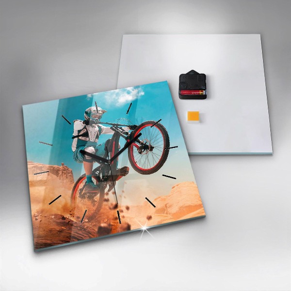 Reloj de pared cuadrado Stuntman y adrenalina