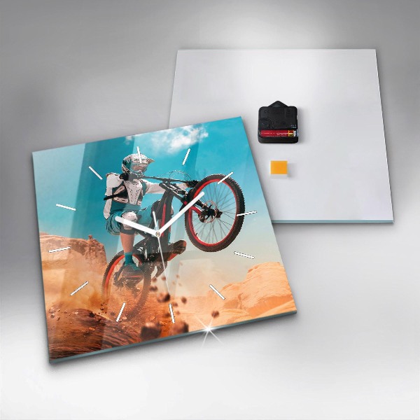 Reloj de pared cuadrado Stuntman y adrenalina