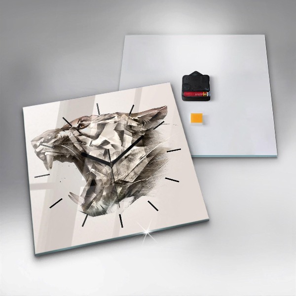 Reloj de pared cuadrado Retrato pintado de un tigre