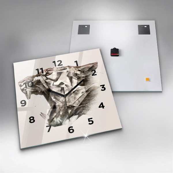 Reloj de pared cuadrado Retrato pintado de un tigre