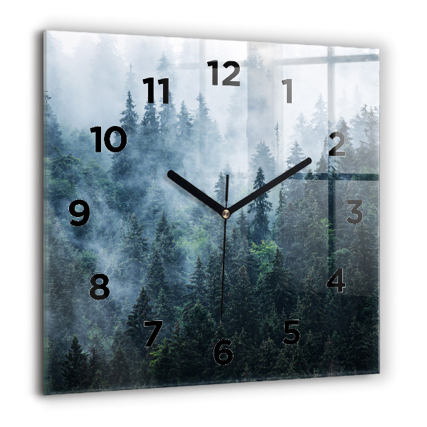 Reloj cuadrado Paisaje montañoso brumoso