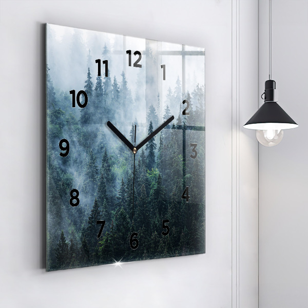 Reloj cuadrado Paisaje montañoso brumoso