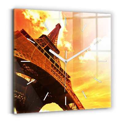 Reloj de pared cuadrado Torre Eiffel en París