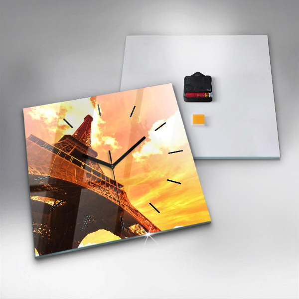Reloj de pared cuadrado Torre Eiffel en París