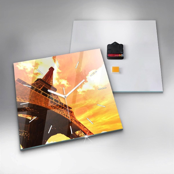 Reloj de pared cuadrado Torre Eiffel en París