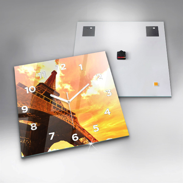 Reloj de pared cuadrado Torre Eiffel en París
