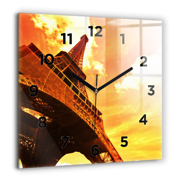 Reloj de pared cuadrado Torre Eiffel en París