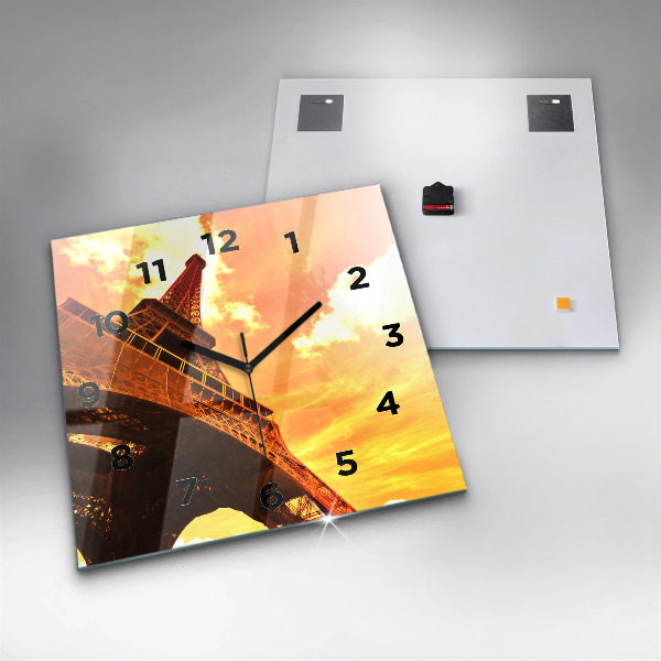 Reloj de pared cuadrado Torre Eiffel en París