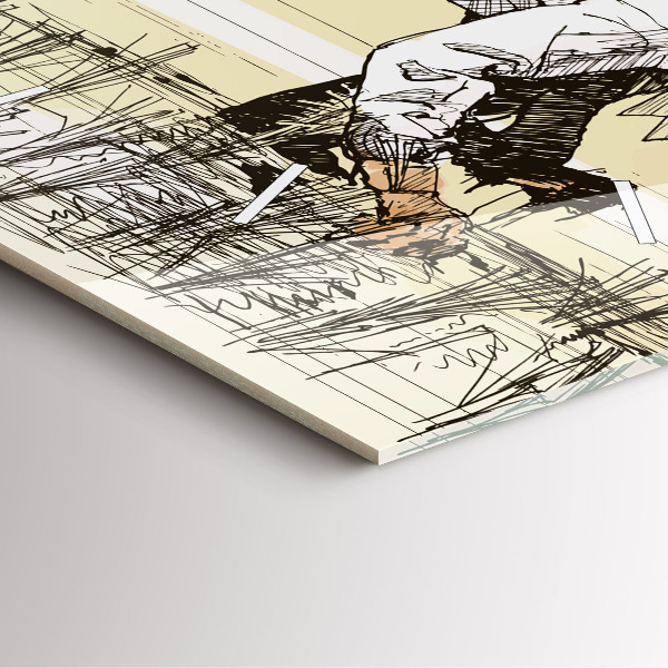 Reloj de pared cuadrado Mujer recogiendo arroz