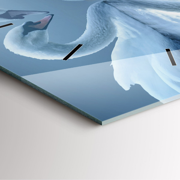 Reloj cuadrado Cisnes en el corazón