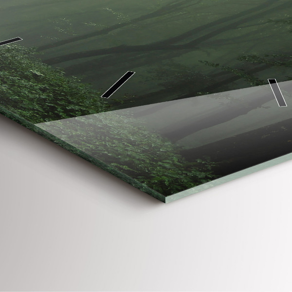 Reloj de pared cuadrado Bosque brumoso por la mañana