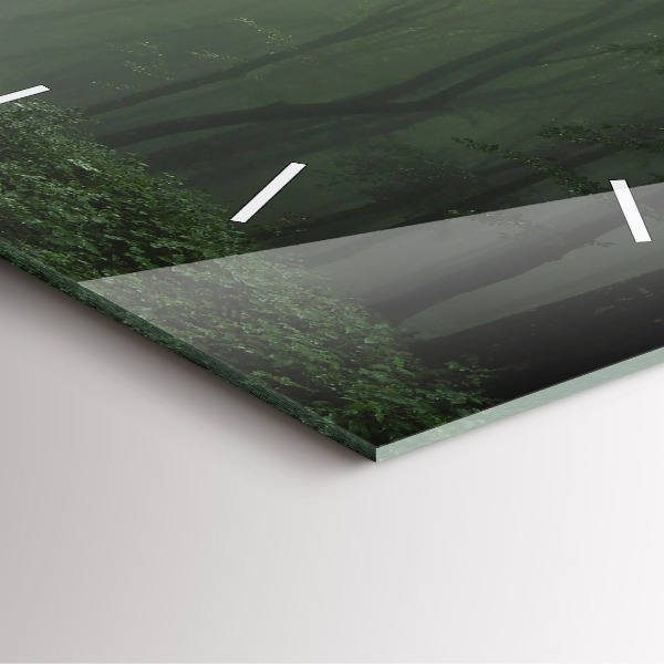 Reloj de pared cuadrado Bosque brumoso por la mañana