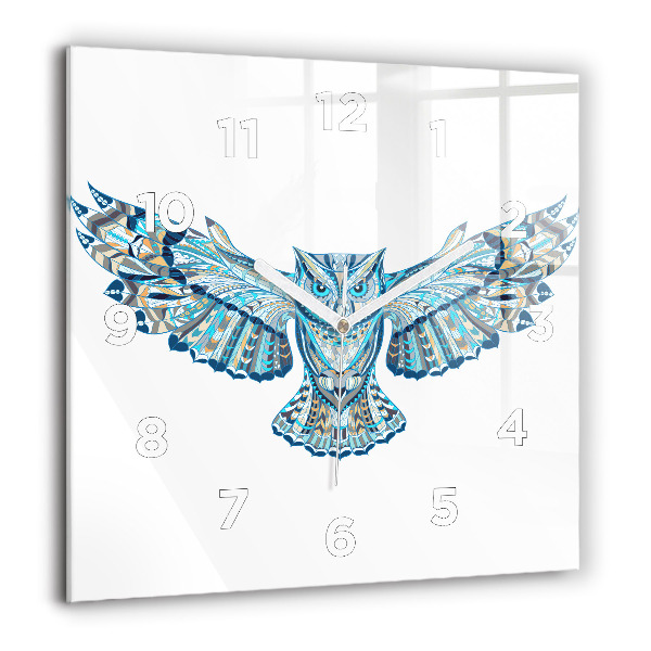 Reloj de pared cuadrado Búho en vuelo