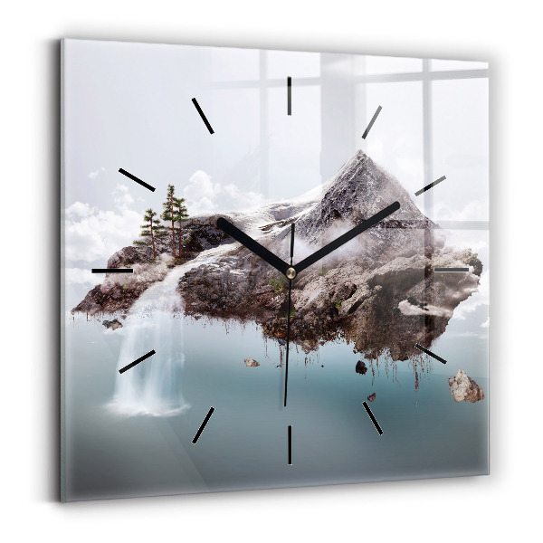 Reloj de pared cuadrado Cascada isla voladora