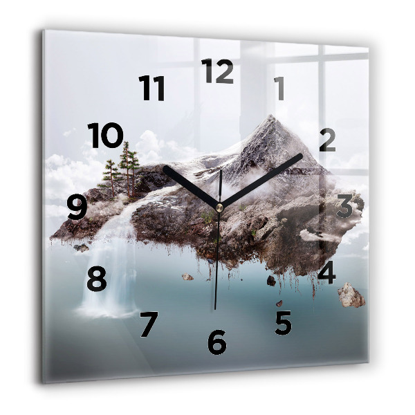 Reloj de pared cuadrado Cascada isla voladora
