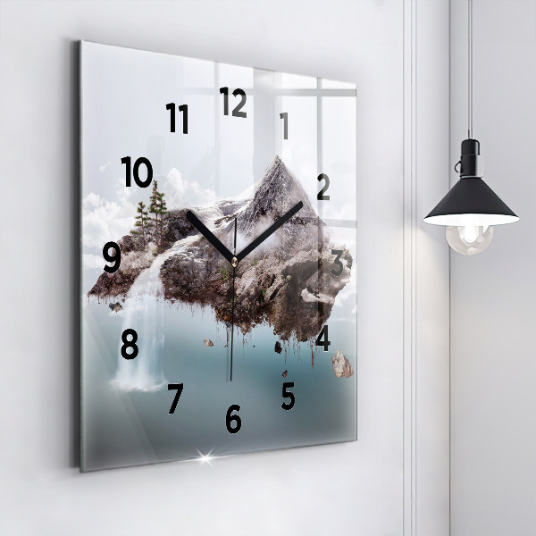 Reloj de pared cuadrado Cascada isla voladora