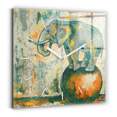 Reloj cuadrado Postura del elefante pintado